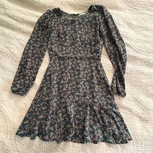 Mi Ami Dark Green Floral Dress XS